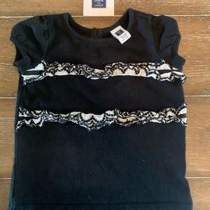 Janie and Jack Black Top with Ruffles